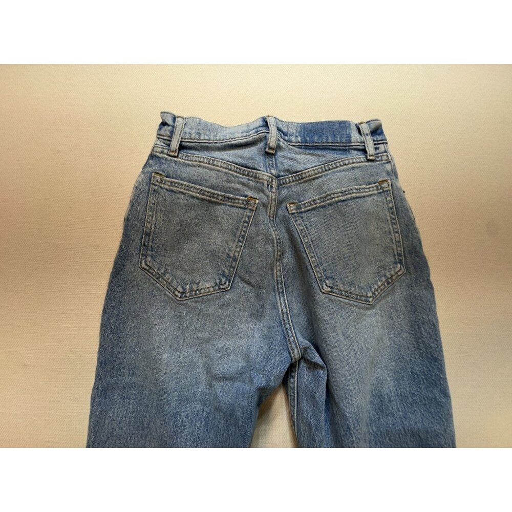 Abercrombie & Fitch 90s Straight Jeans Womens 26/2 Blue Denim Hi-Rise Distressed - Picture 9 of 12